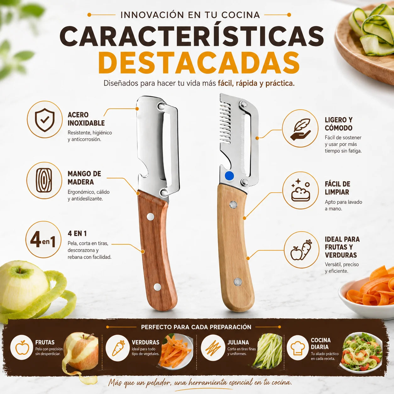 2X1 Cuchillos EdgePro™ | Hoja arqueada para cortar con menos esfuerzo