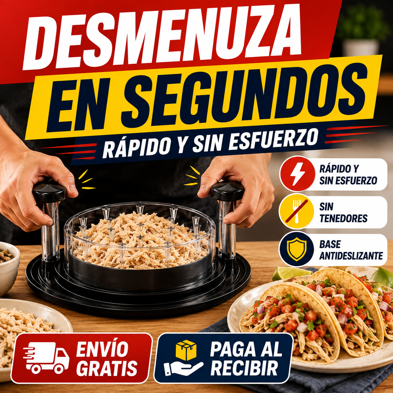 DesmenuzaPro™ – Desmenuzadora Manual de Pollo y Carne