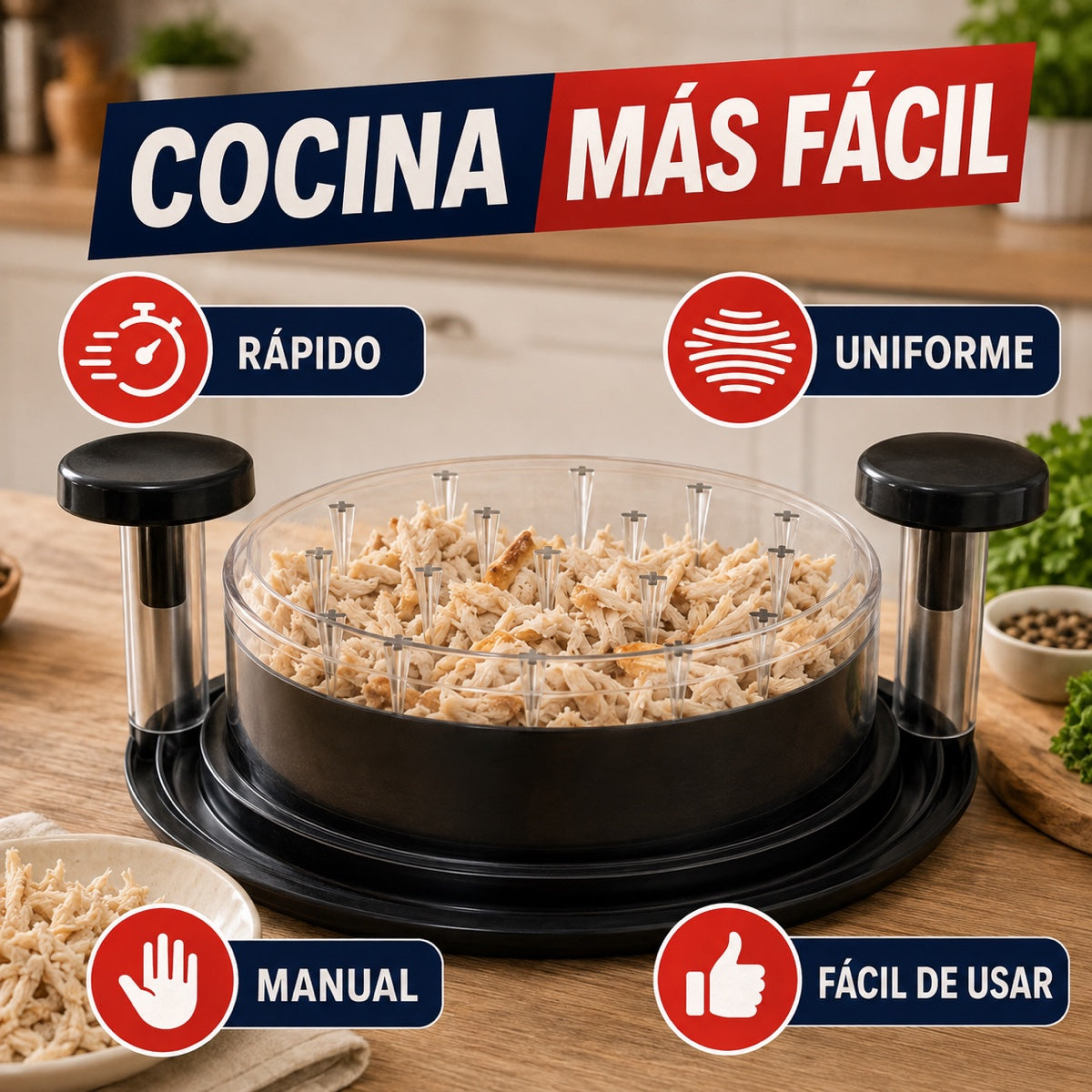 DesmenuzaPro™ – Desmenuzadora Manual de Pollo y Carne