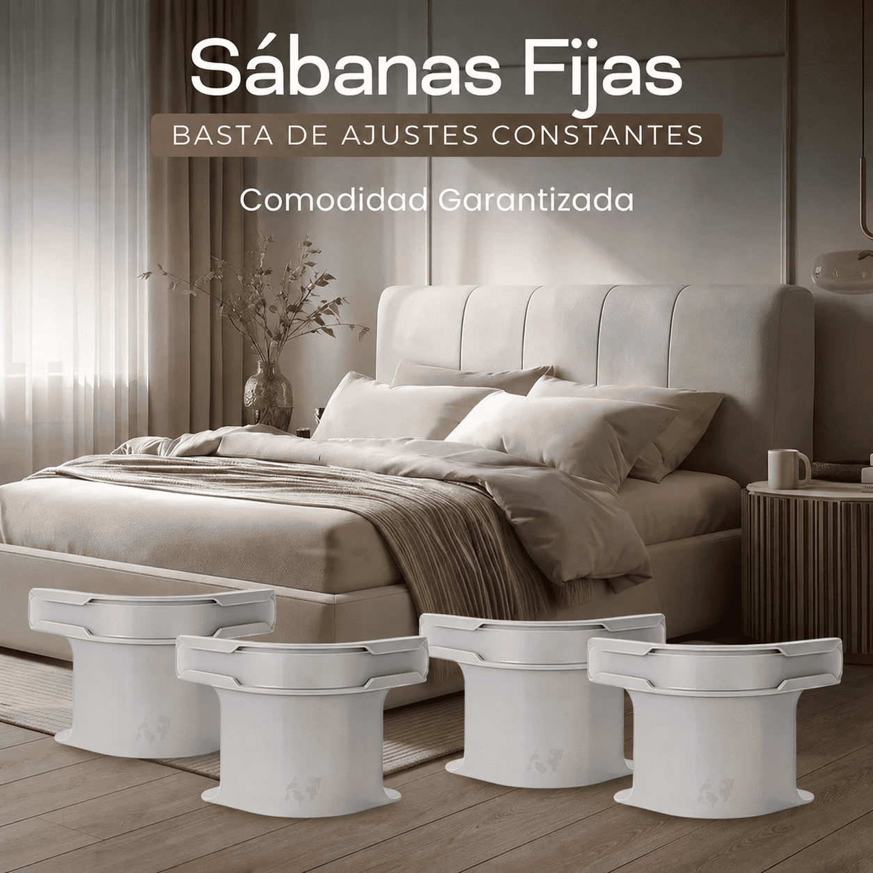 Set de 4 Sujetadores SleepLock™ – Adiós a las sábanas sueltas