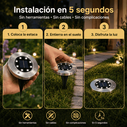 Oferta Especial 4x1 Focos Solares LED con Estaca