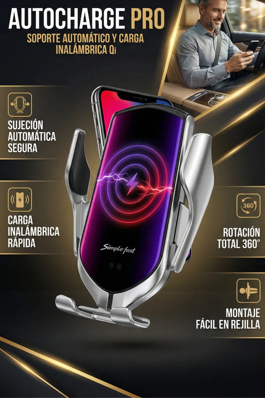 Autocharge Pro: holder de carga inalambrico inteligente para auto