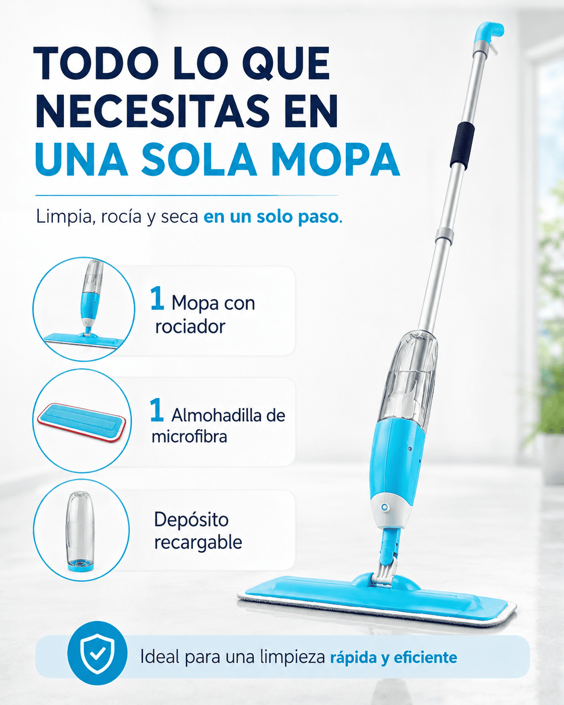 Mopa Trapero Limpiador Rociador spray