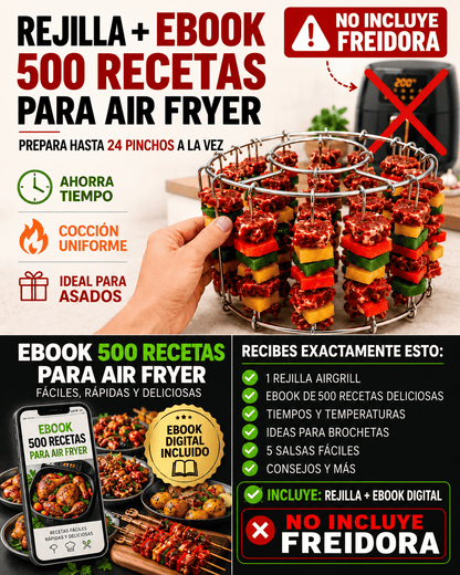 Rejilla AirGrill® + Ebook 500 Recetas para Air Fryer