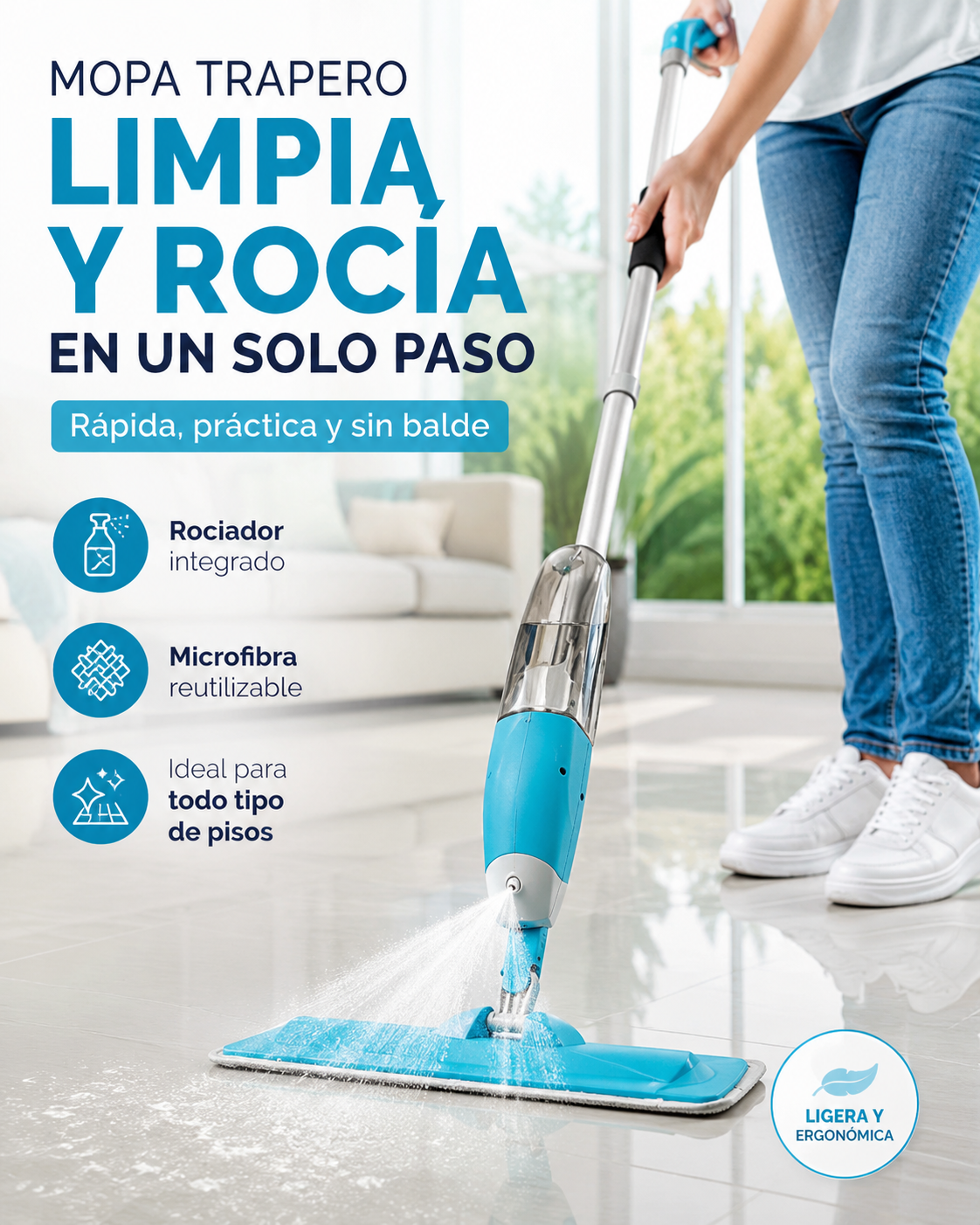 Mopa Trapero Limpiador Rociador spray