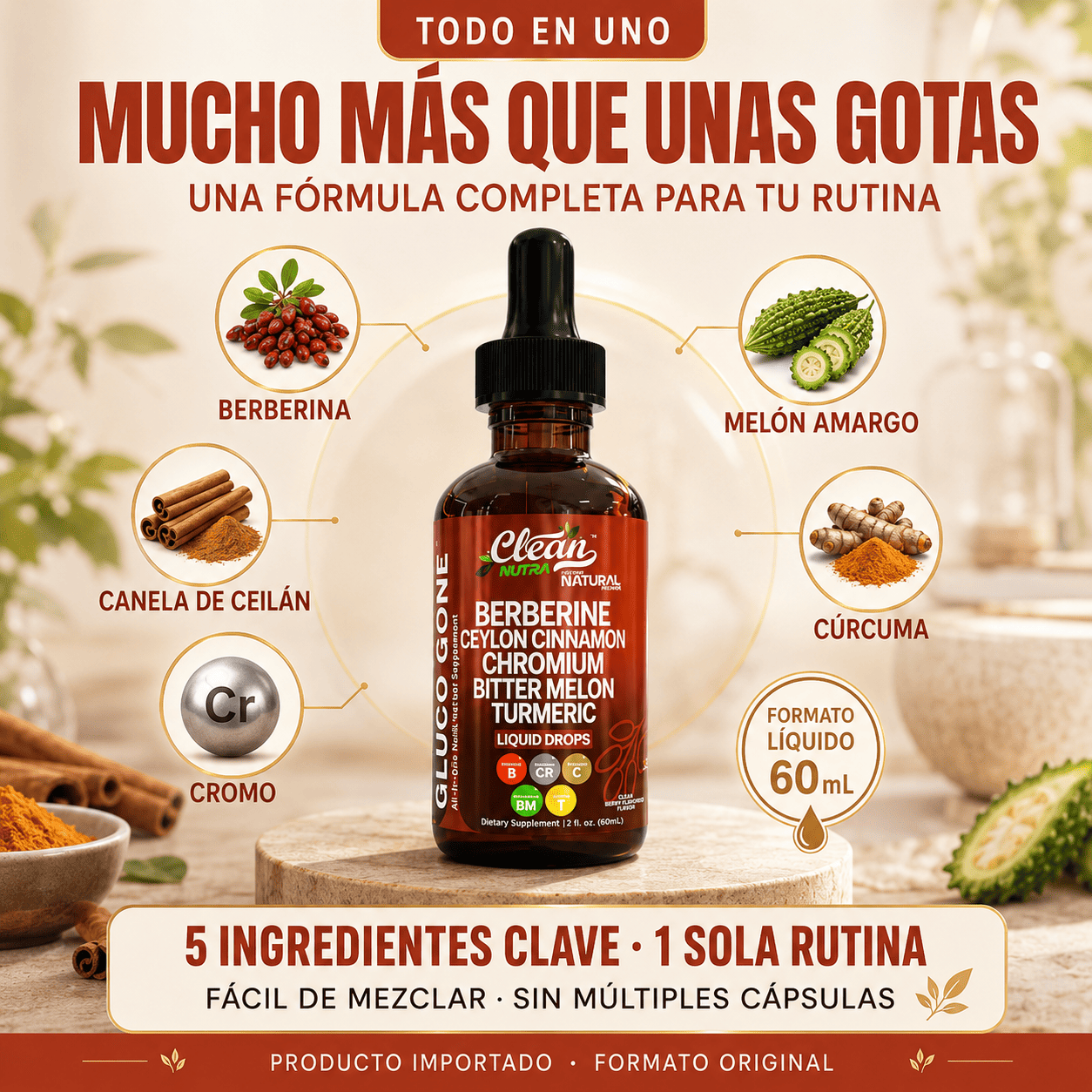 GLUCO GONE™ – Suplemento alimentario en gotas
