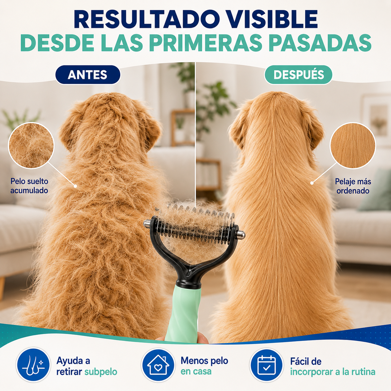 Cepillo Quita Nudos - Pelo Suave y Libre de Nudos